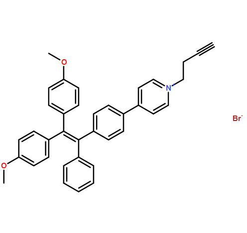 Pyridinium, 4-[4-[2,2-bis(4-methoxyphenyl)-1-phenylethenyl]phenyl]-1-(3-butyn-1-yl)-, bromide (1:1)